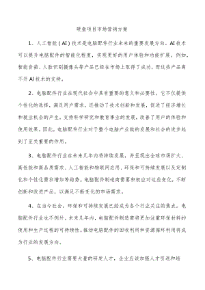 硬盘项目市场营销方案.docx