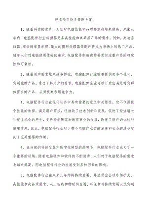 硬盘项目财务管理方案.docx