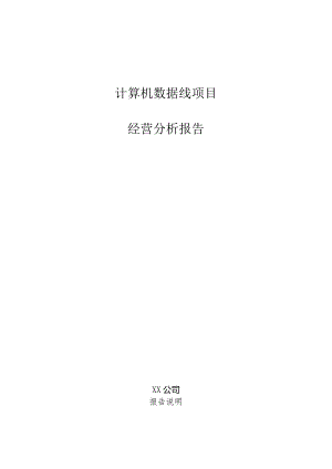 计算机数据线项目经营分析报告.docx