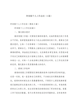 终客服个人工作总结（3篇）.docx