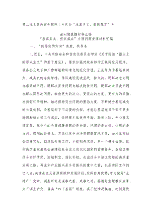 第二批主题教育专题民主生活会“求真务实、狠抓落实”方面问题查摆材料汇编.docx