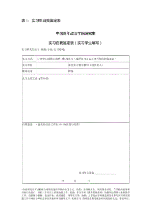 表1：实习单位情况登记表.docx