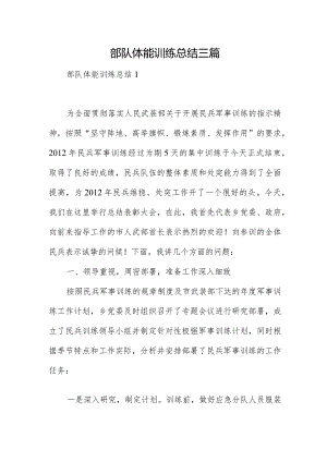 部队体能训练总结三篇.docx