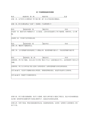 骆驼祥子寒假阅读清单初一年级寒假阅读任务清单.docx