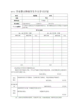 附件3：学业警示学生个人学习计划.docx