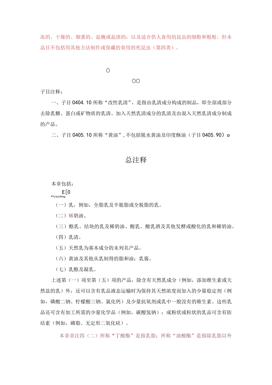 进出口税则商品及品目注释：第四章乳品；蛋品；天然蜂蜜；其他食用动物产品.docx_第2页