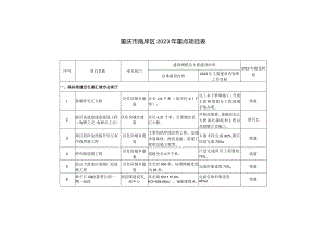 重庆市南岸区2023年重点项目表.docx