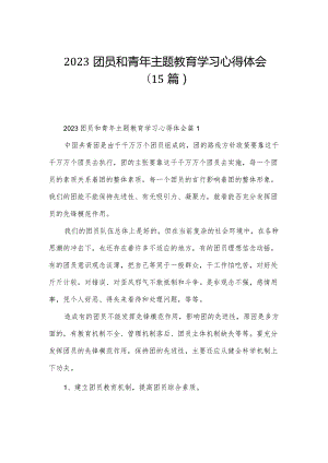 2023团员和青年主题教育学习心得体会（15篇）.docx