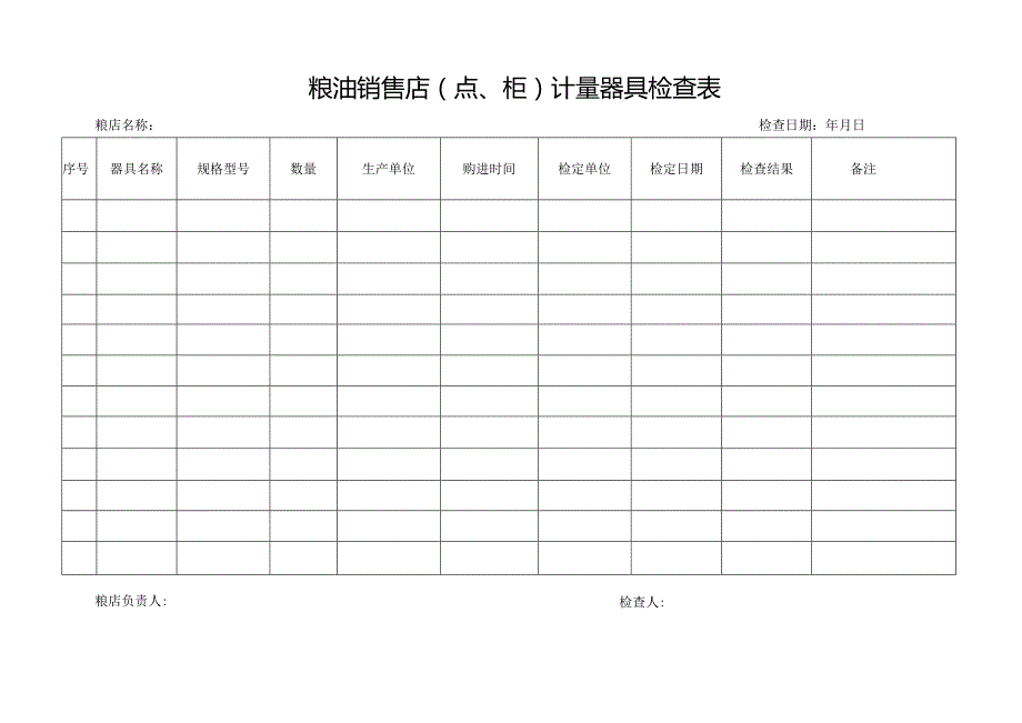 粮油销售店（点、柜）计量器具检查表.docx_第1页