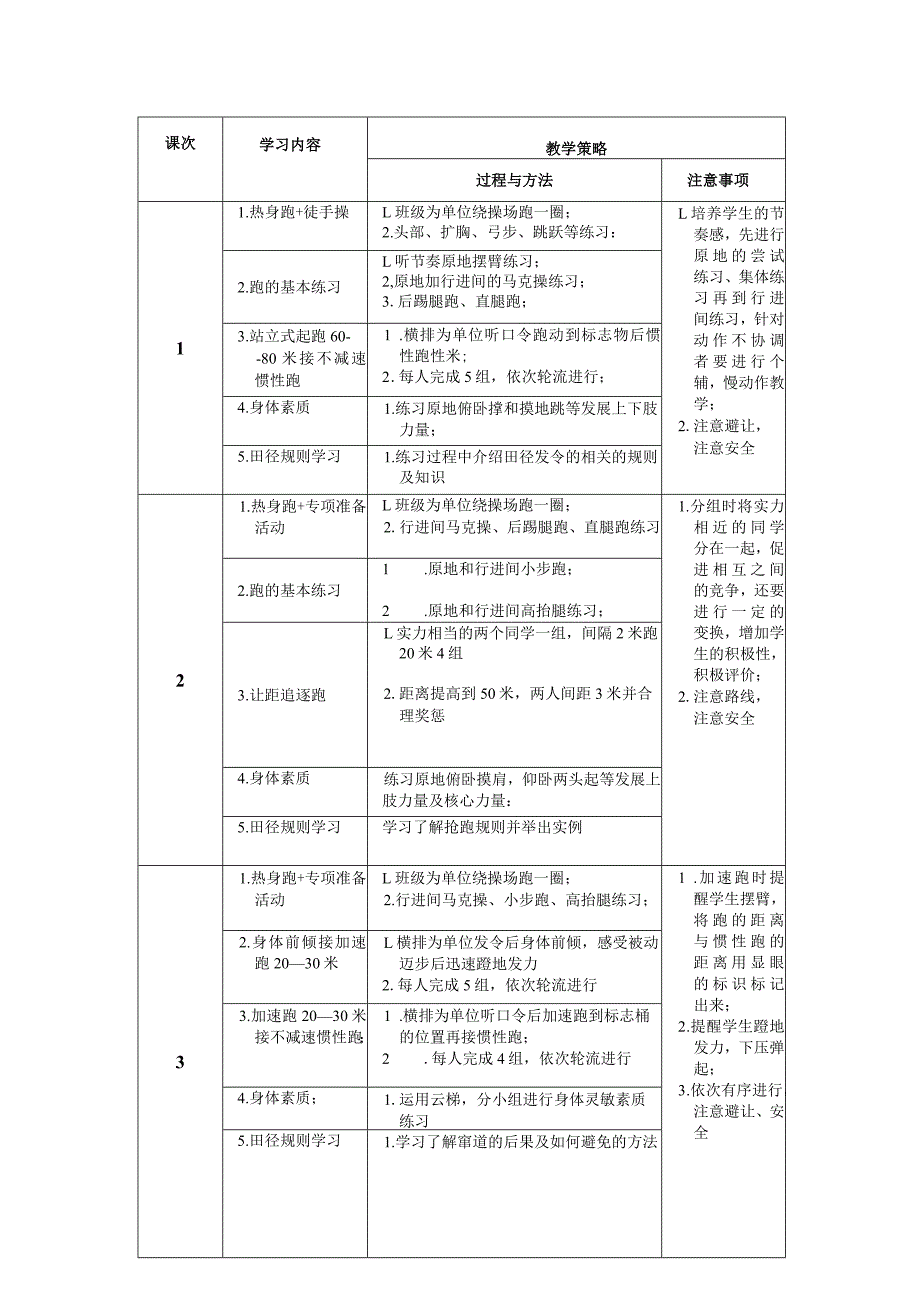 12、水平四田径运动18课时大单元教学计划-《蹲踞式起跑》.docx_第3页