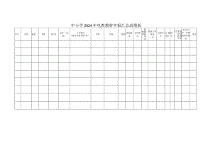 中小学2024年电教教材申报汇总表模板.docx