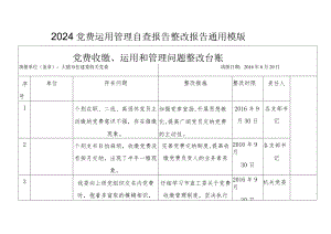 2024党费使用管理自查报告整改报告通用模版.docx