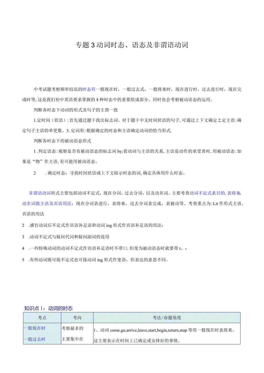 重难点03动词时态、语态及非谓语动词（解析版）.docx_第1页