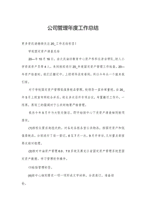 公司管理年度工作总结.docx