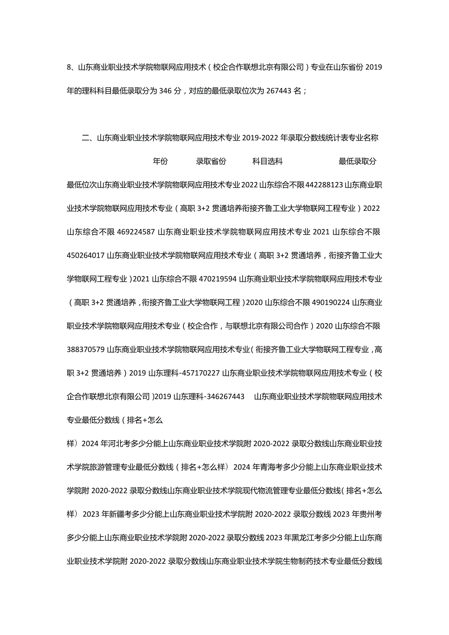 2024年山东商业职业技术学院物联网应用技术专业最低分数线(排名怎么样)_大风车考试网.docx_第2页