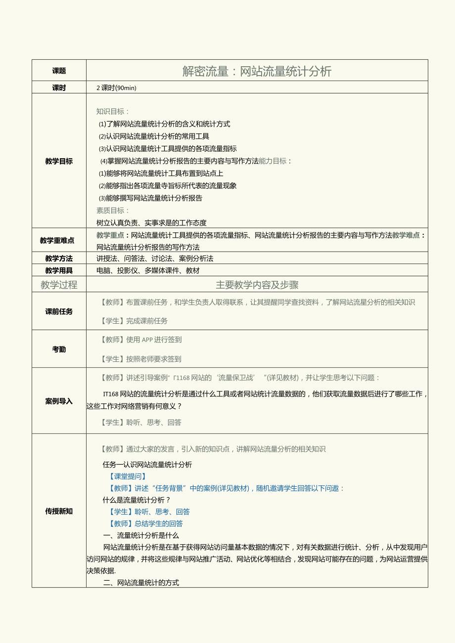 中职《网络营销》教案第11课解密流量：网站流量统计分析.docx_第1页