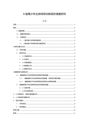 【《S省青少年业余网球训练现状调查研究（附问卷）》6400字（论文）】.docx