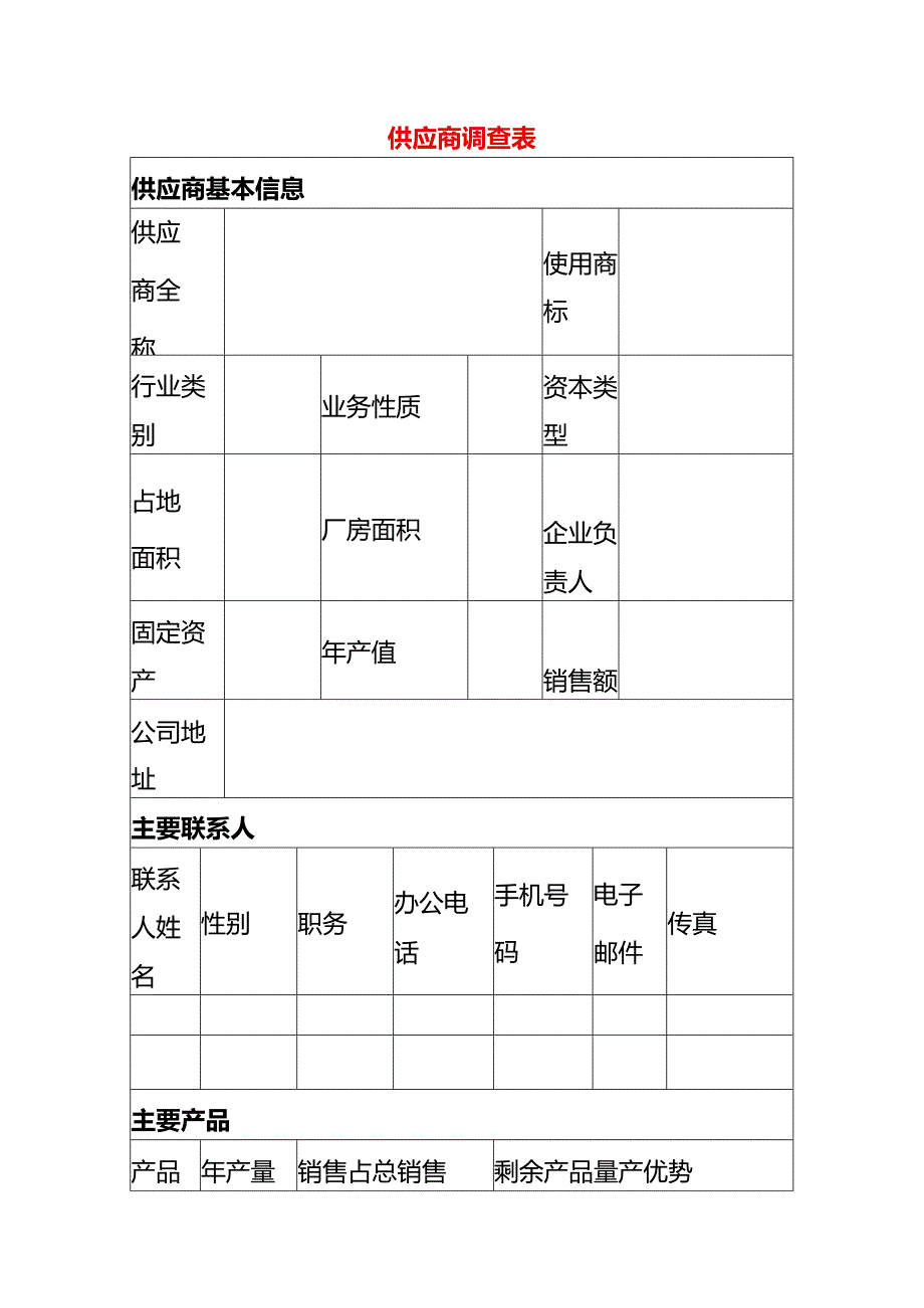 供应商调查表模板.docx_第1页