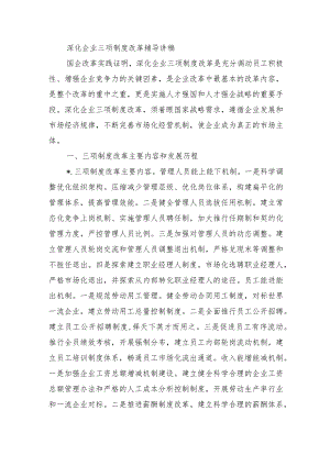 深化企业三项制度改革辅导讲稿.docx