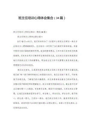 班主任培训心得体会集合（34篇）.docx