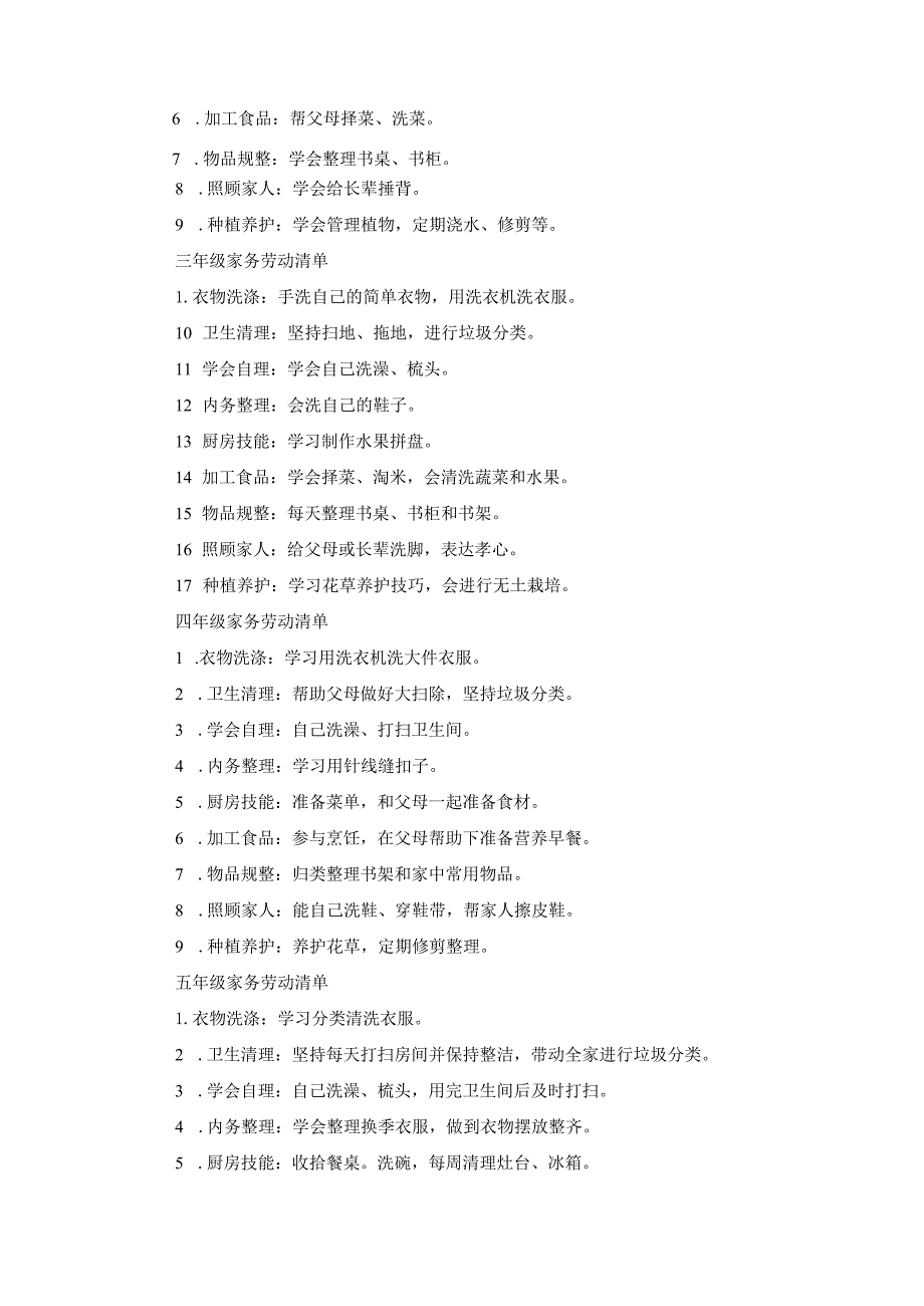 小学劳动教育活动方案(含各年级家务劳动清单).docx_第2页