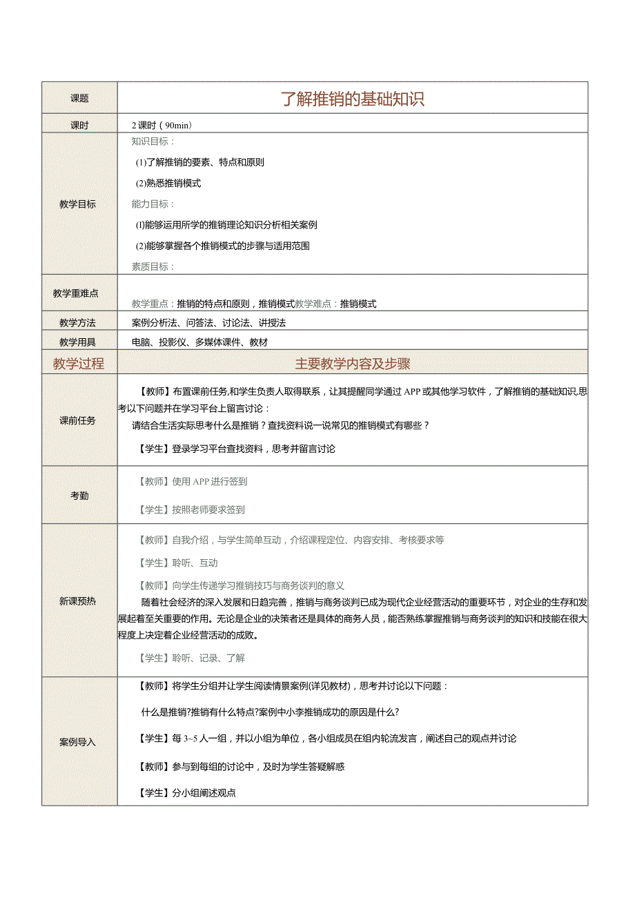 《推销技巧与商务谈判》教案第1课了解推销的基础知识.docx_第2页