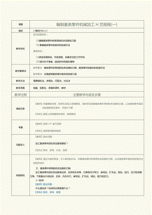 《机械制造工艺》教案第10课编制套类零件机械加工工艺规程（二）.docx