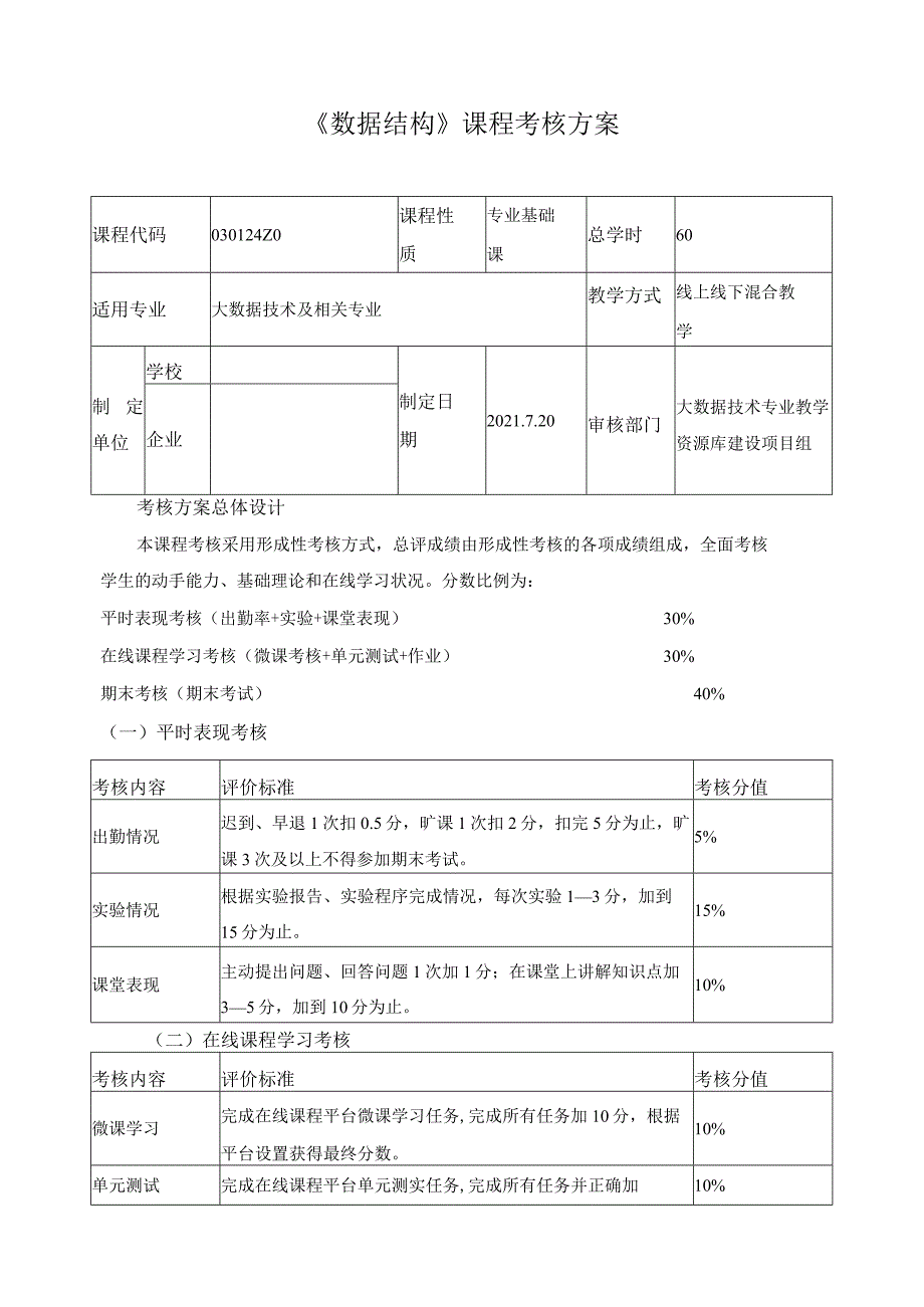 《数据结构》课程考核方案.docx_第1页