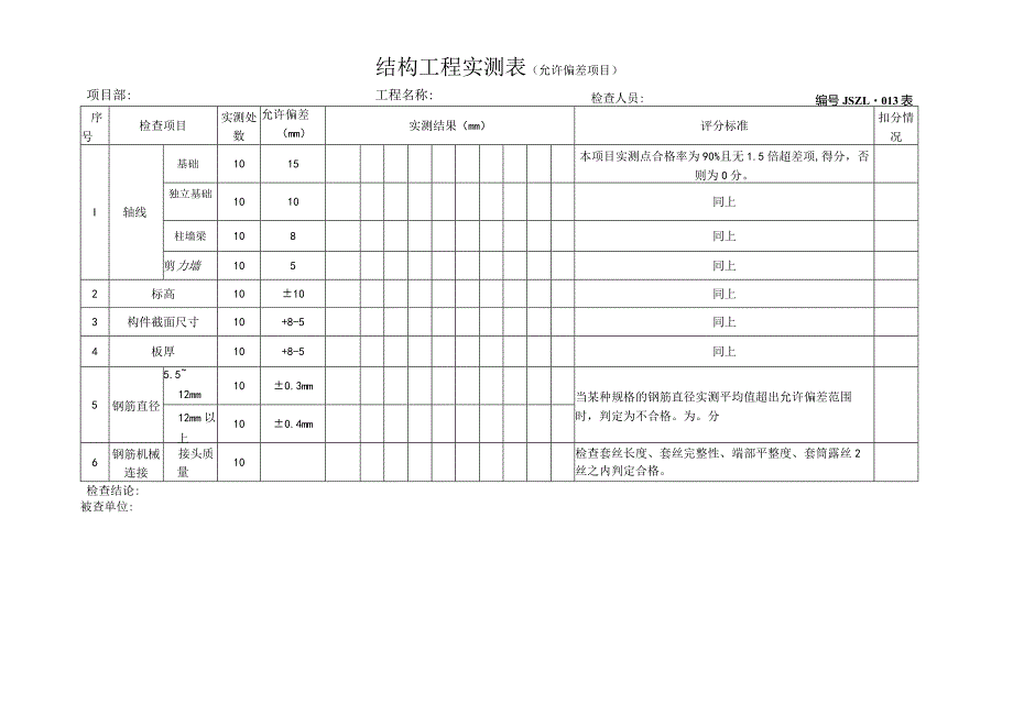 结构工程实测表.docx_第1页