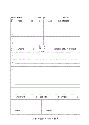 工程质量班组自检互检表（空白）.docx