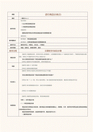 《商品学基础》教案第4课进行商品分类（2）.docx