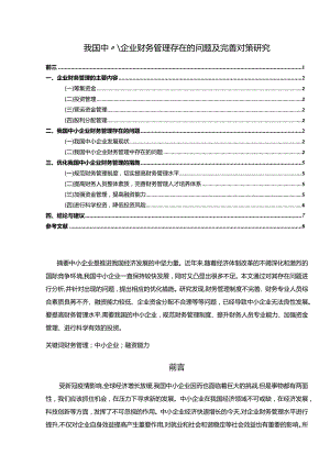 【我国中小企业财务管理存在的问题及优化建议探析6300字】.docx