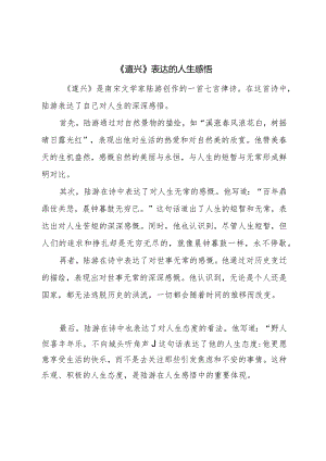 《遣兴》表达的人生感悟.docx