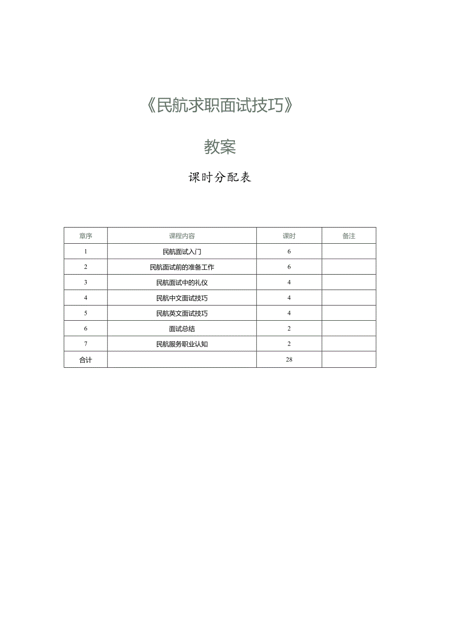 《民航求职面试技巧》教案第1课民航面试入门（一）.docx_第1页