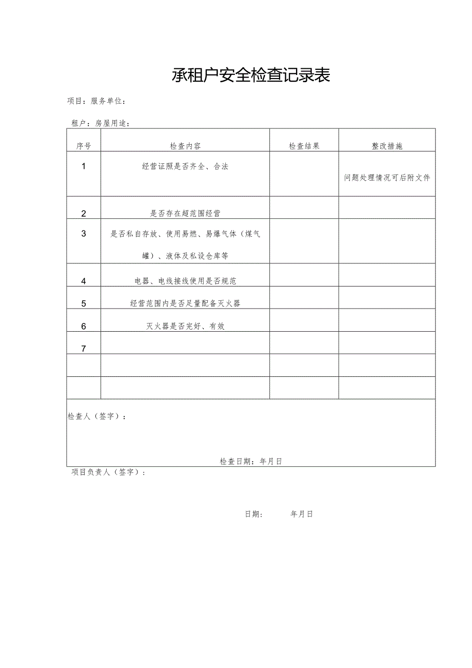 承租户安全检查记录表.docx_第1页