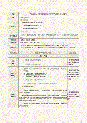 《现代物流管理基础》教案第25课了解国际物流和国际物流节点的基础知识.docx