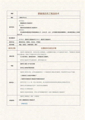 《酒店人力资源管理》教案第7课掌握酒店员工甄选技术.docx