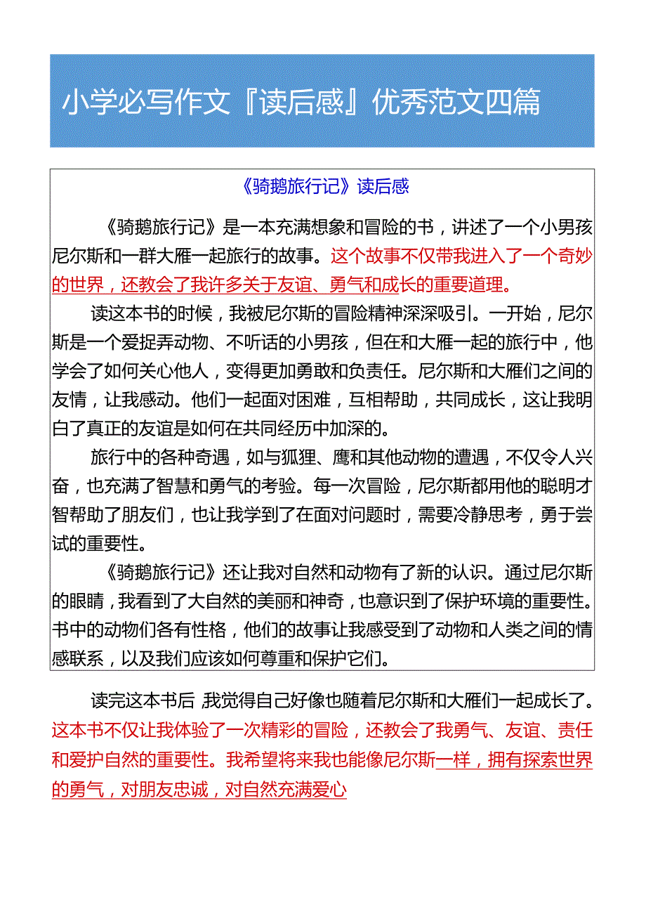 小学必写作文读后感优秀范文四篇.docx_第2页