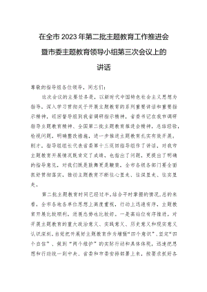 在全市2023年第二批主题教育工作推进会暨市委主题教育领导小组第三次会议上的讲话.docx