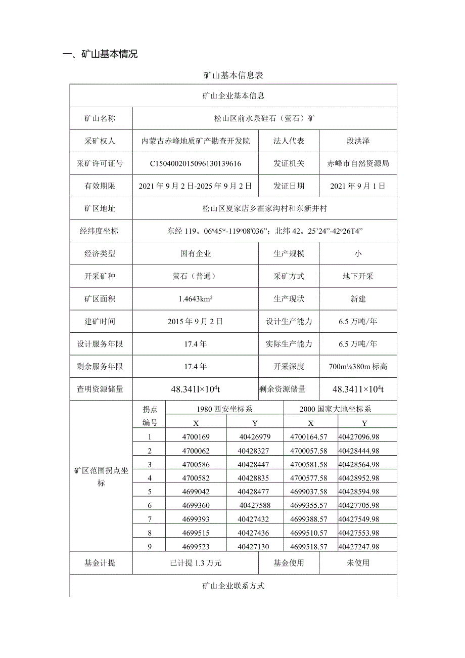 松山区前水泉硅石（萤石）矿2024年度矿山地质环境治理计划书.docx_第3页