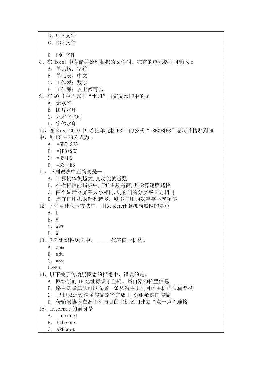 中国人民公安大学计算机基础专升本试题(共六卷).docx_第2页