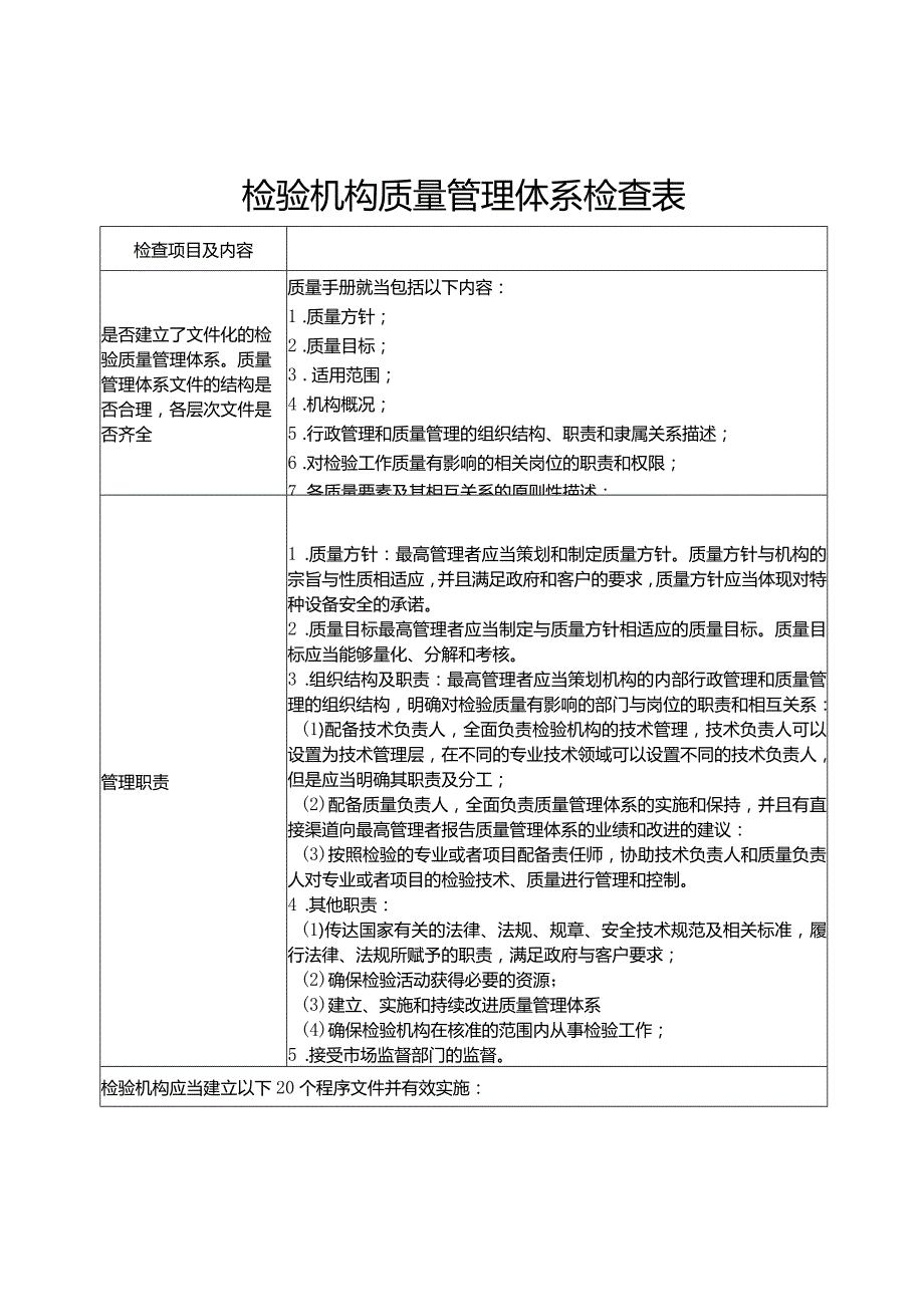 气瓶检验机构质量管理体系检查表.docx_第1页