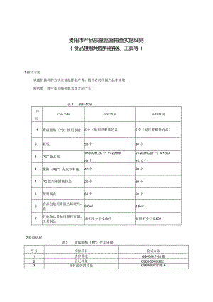 31.贵阳市产品质量监督抽查实施细则（食品接触用塑料容器、工具等）.docx