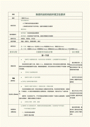 《0～3岁婴幼儿卫生与保健》教案第17课熟悉托幼机构的环境卫生要求.docx