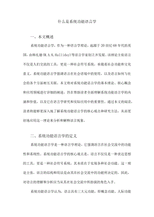 什么是系统功能语言学.docx