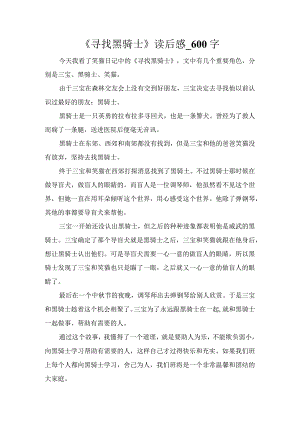 《寻找黑骑士》读后感_600字.docx