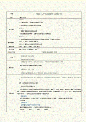 《0～3岁婴幼儿营养与喂养》教案第13课婴幼儿生长发育状况的评价.docx