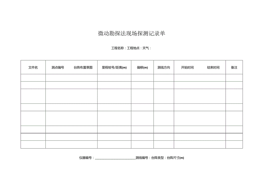 微动勘探法现场探测记录单.docx_第1页