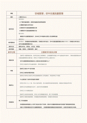 《民航概论》教案第11课空域管理；空中交通流量管理.docx