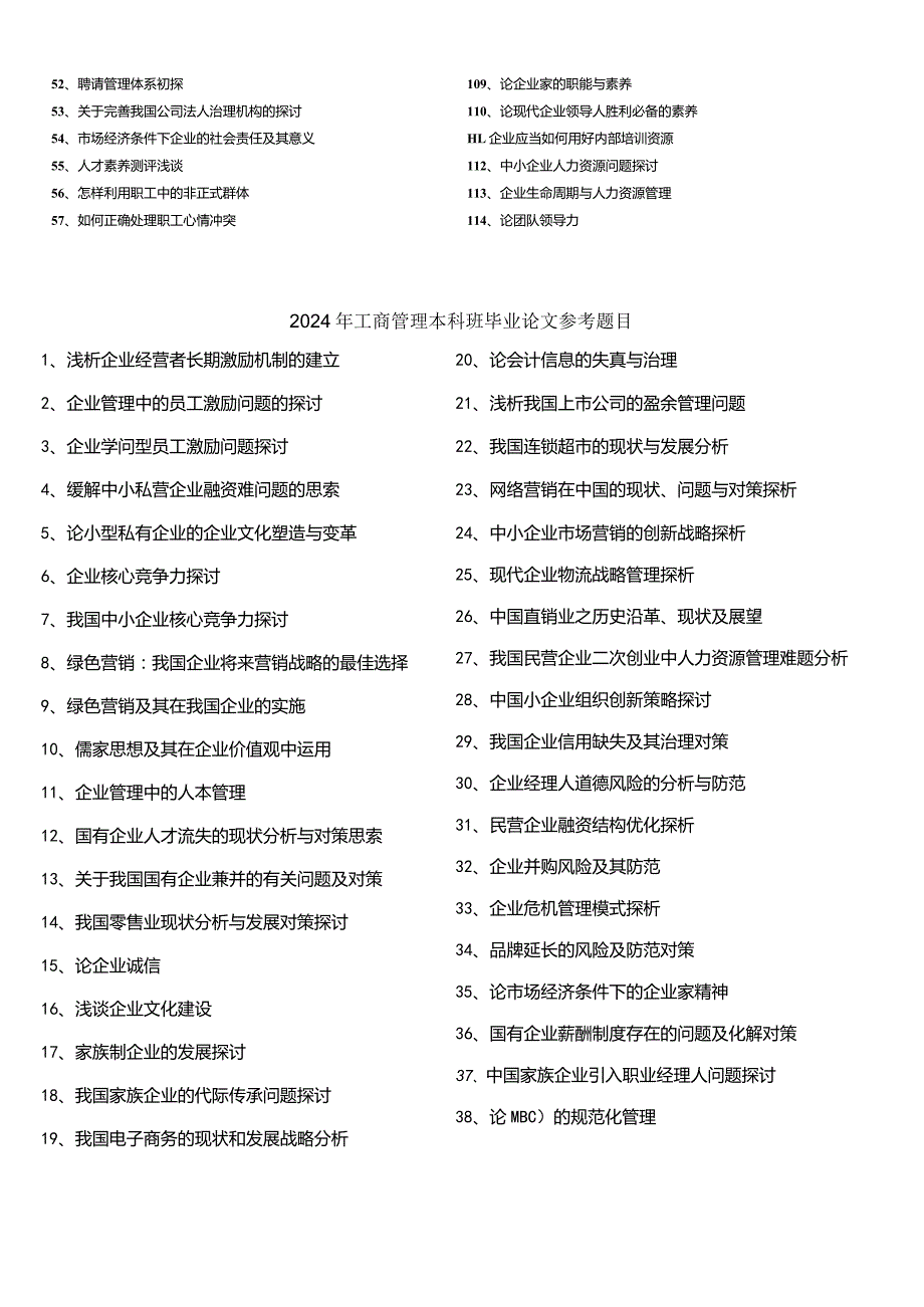 2024级人力资源管理本科班毕业论文选题.docx_第3页